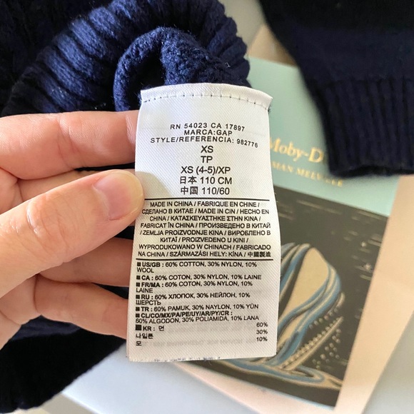 Gap Kids Cable Knit Popover Crewneck Sweater - Picture 5 of 5